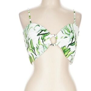 The Sang Tropical White Vacation Crop Top Women’s Large